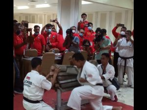 Atraksi Seni Beladiri Mossak Atau Pencak Silat Batak Dan Olah Raga Beladiri Karate Dipertunjukkan Diselala sela Acara Rakorda Pemuda Batak Bersatu (PBB)