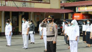 Gelar Apel  Kesiapan  Tenaga  Vaksinator  Tambahan  Serentak DI Sumut  Tahun 2021 Dilaksanakan Dimapolres P.Siantar