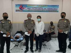 Aksi Donor Darah Polres Binjai Dalam Rangka Hut Ke-66 Korps Lalulintas Polri