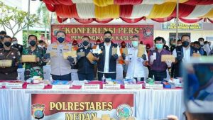 Polrestabes Medan Kembali Musnahkan Barang bukti Narkoba Ditaksir Senilai  2 Miliar lebih.