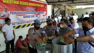 Poldasu Musnahkan Barang Bukti Sabu Hasil Sitaan Desember 2021 hingga Januari 2022