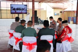 Kapolres Labuhanbatu ikuti Zoom Meeting Pelaksaanaan Vaksin Sejuta Boosteer dari Kapolri