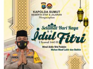 Kapoldasu Beserta Keluarga Sampaikan Ucapan Selamat Idulfitri Kepada Umat Muslim di Sumatera Utara