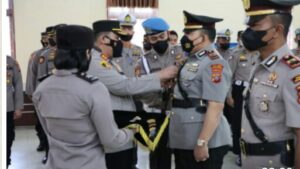 Kapolres Pelabuhan Belawan Pimpin Serah Terima Jabatan Kasat Sabhara