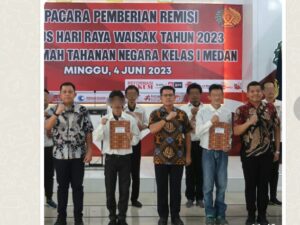 21 Orang WBP Rutan Kelas I Medan Mendapat Remisi Khusus Hari Raya Waisak 2023