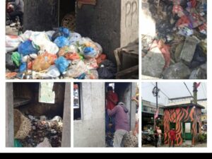 Ketua Ranting PP Desa Lalang Gotong  Royong Membersih Tumpukan Sampah, Yang Berserakan di Bekas Pos Lantas