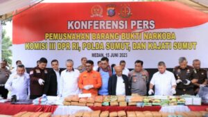 Polda Sumut, DPR RI dan Kejatisu Musnahkan Barang Bukti Narkoba dan Judi
