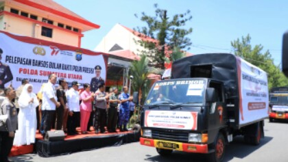 Bulan Bakti Polri Sambut Hari Bhayangkara, Polda Sumut Salurkan 11.979 Paket Sembako