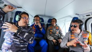 Kapolda Sumut Bersama Danlantamal Patroli Udara Pantau Perairan Belawan