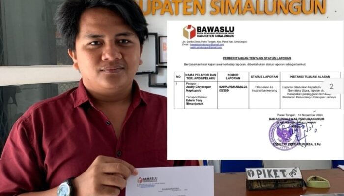 Sayembara MPC Pemuda Pancasila Laporkan ASN Tidak Netral, KADIS KESEHATAN Di Laporkan Masyarakat Ke Bawaslu Simalungun