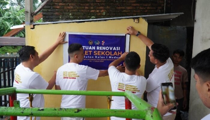 Imipas Peduli, Rutan Kelas I Medan Salurkan Bantuan Renovasi Toilet dan Susu untuk Siswa SD & SMP Taruna Karya